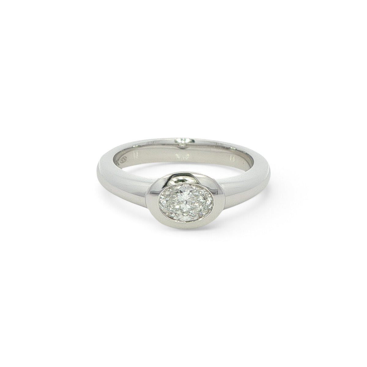 Platinum Oval Diamond Engagement Ring 0.51 GVs1