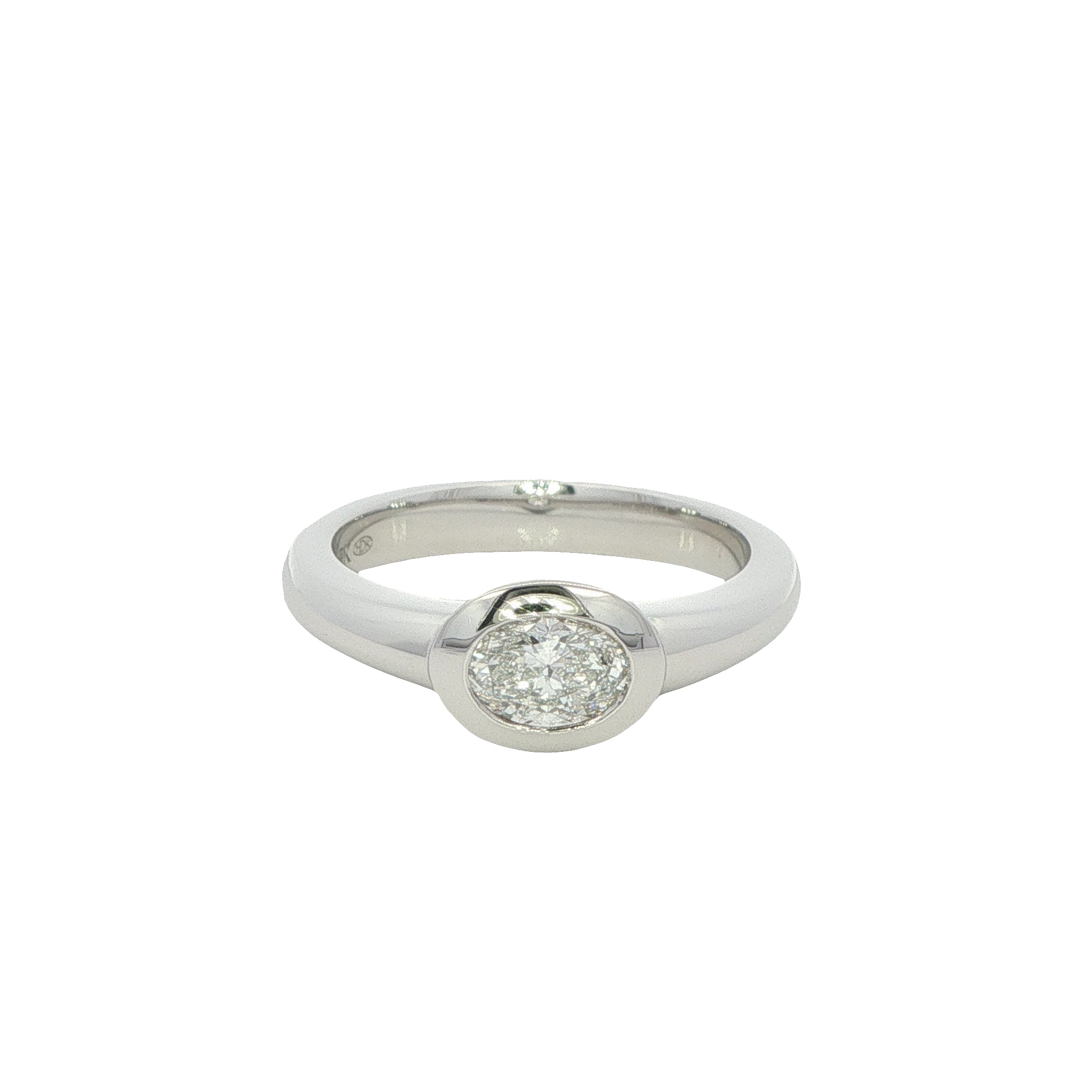 Platinum Oval Diamond Engagement Ring 0.51 GVs1