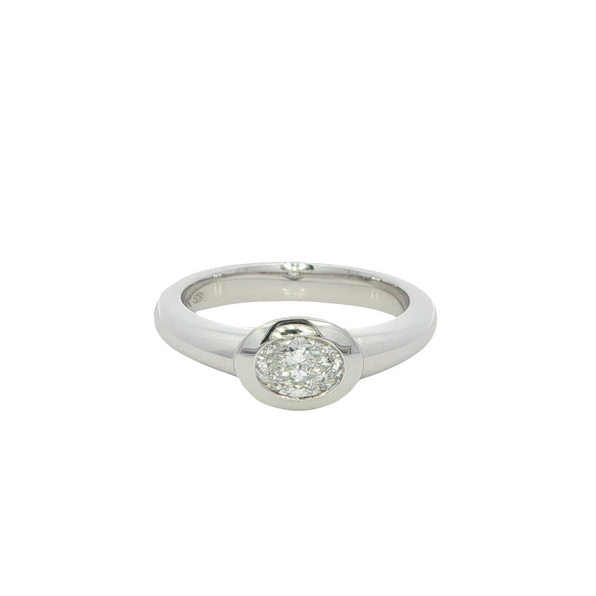 Platinum Oval Diamond Engagement Ring 0.51 GVs1