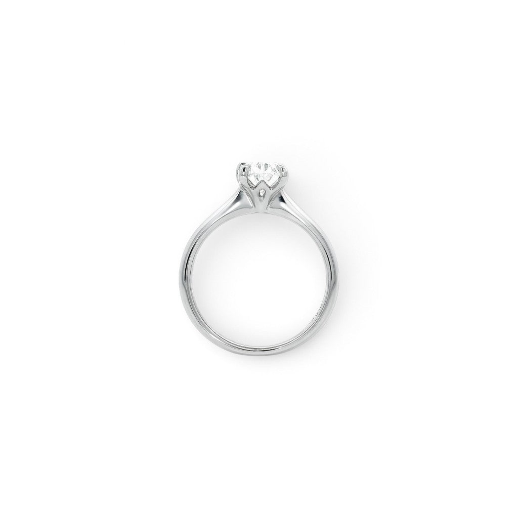 A  Platinum Single Stone Oval Engagement Ring 1.50 carats H Si2