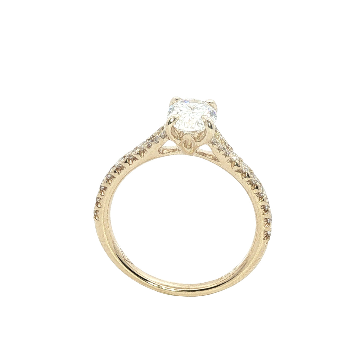 An 18 Carat Yellow Gold Oval Diamond Engagement Ring 1.01 carats H Si2