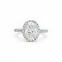 A  Platinum Halo Oval Diamond Engagement Ring 2.00 carats H Si2