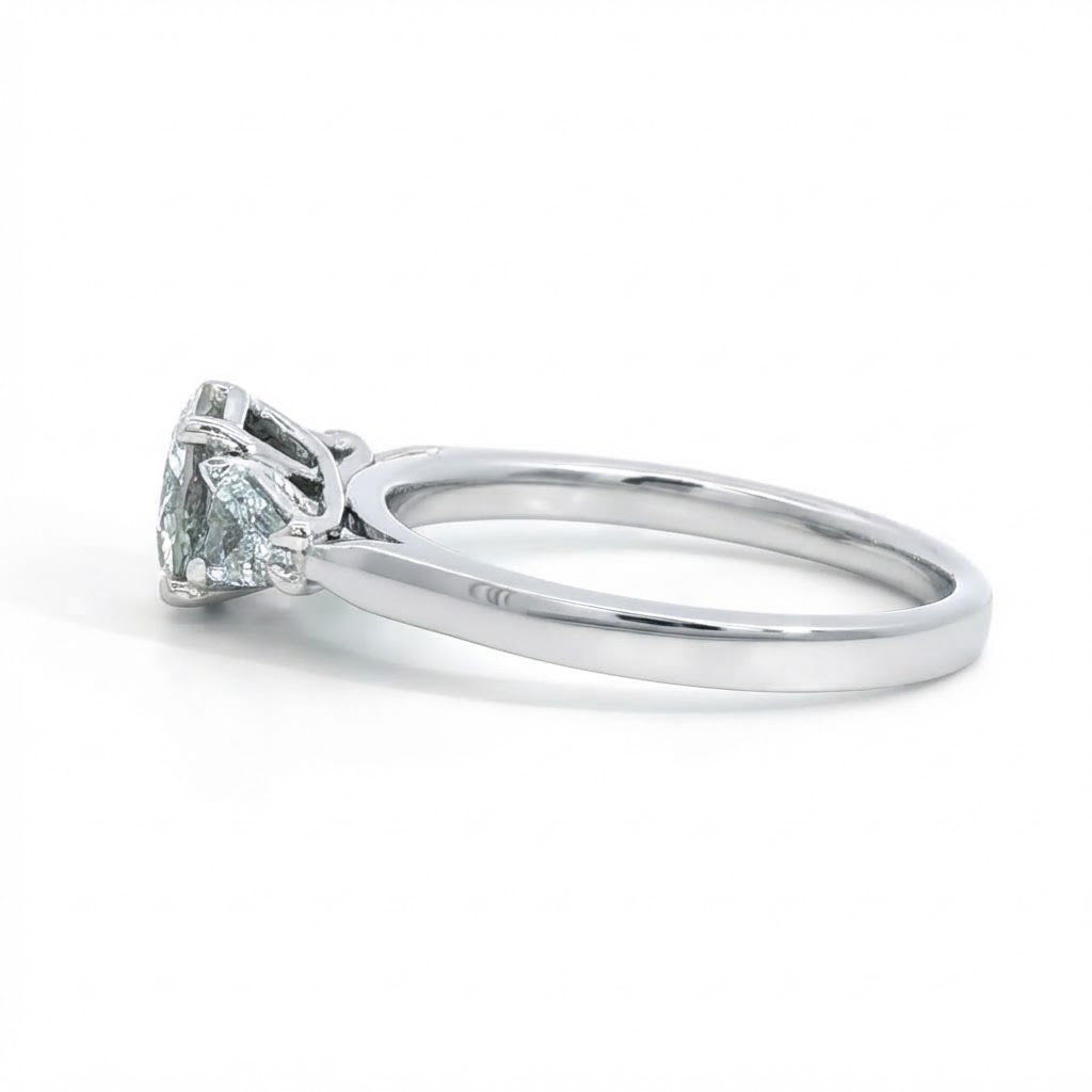 A  Platinum Three Stone Diamond Engagement Ring 1.33 TCW