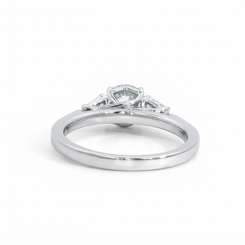 A  Platinum Three Stone Diamond Engagement Ring 1.33 TCW