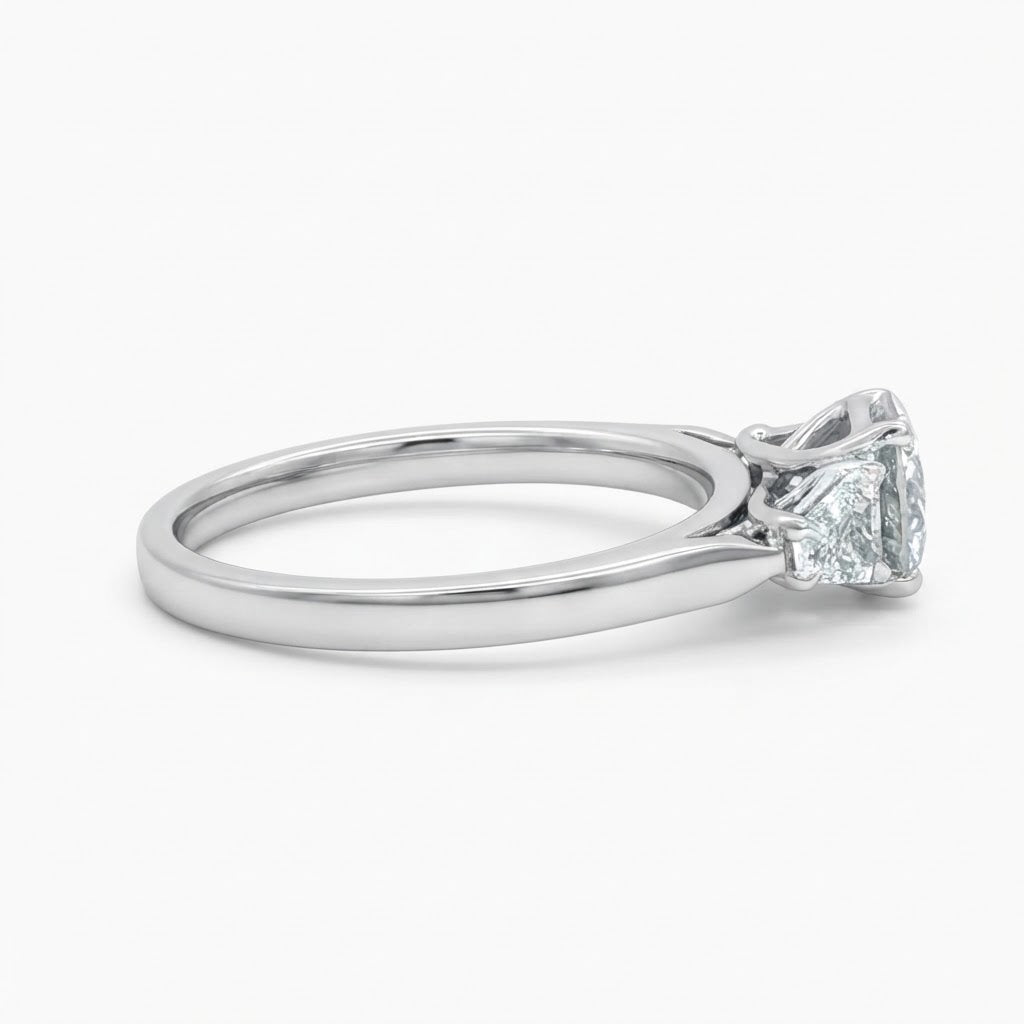 A  Platinum Three Stone Diamond Engagement Ring 1.33 TCW