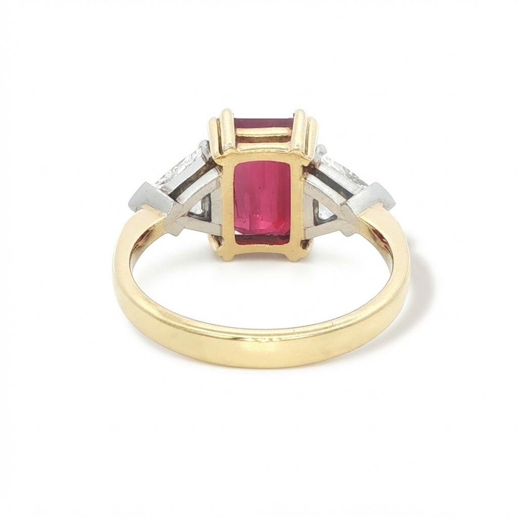 An 18 Carat Yellow and White Gold Ruby and Diamond Ring