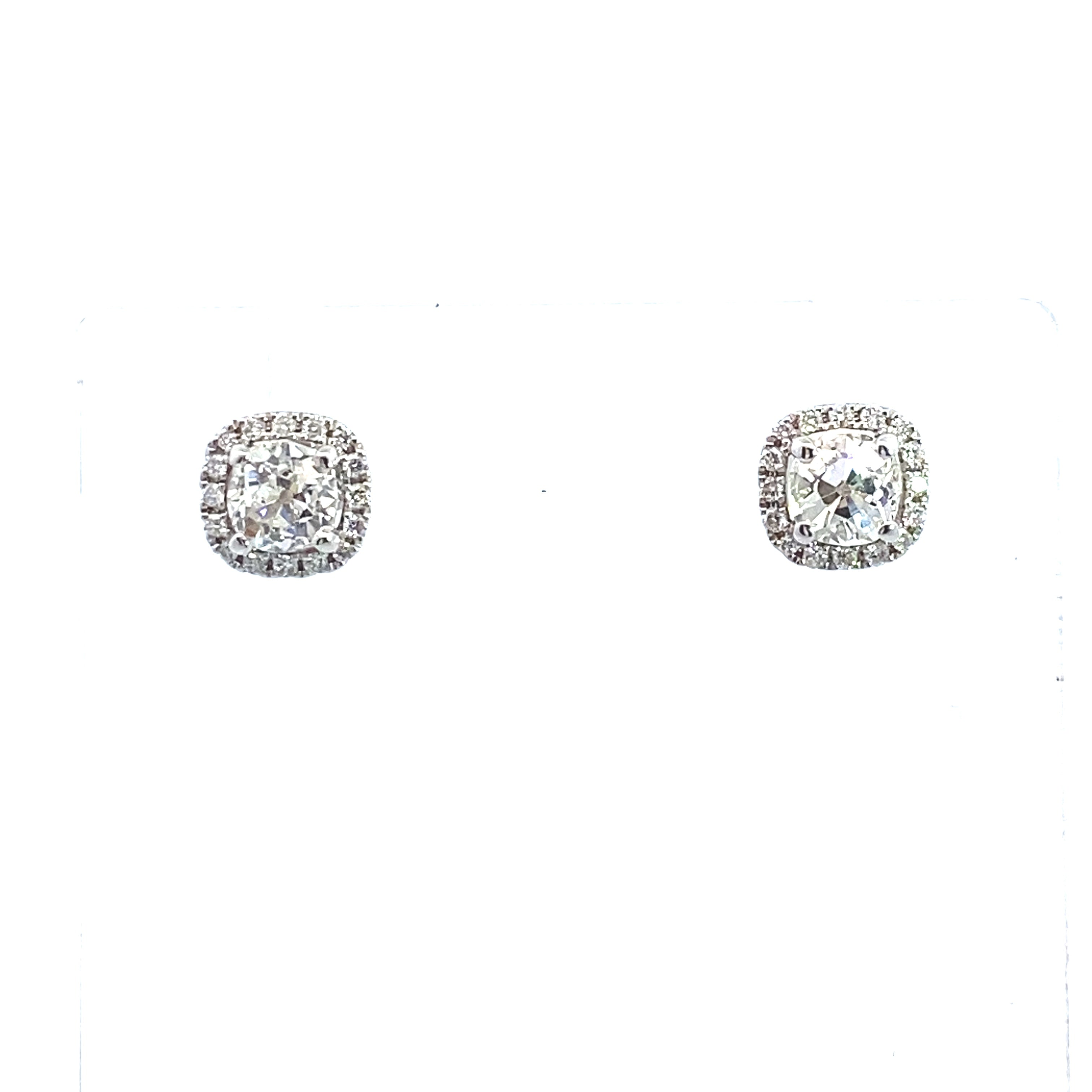 18 Carat White Gold Old Cut Diamond Earrings