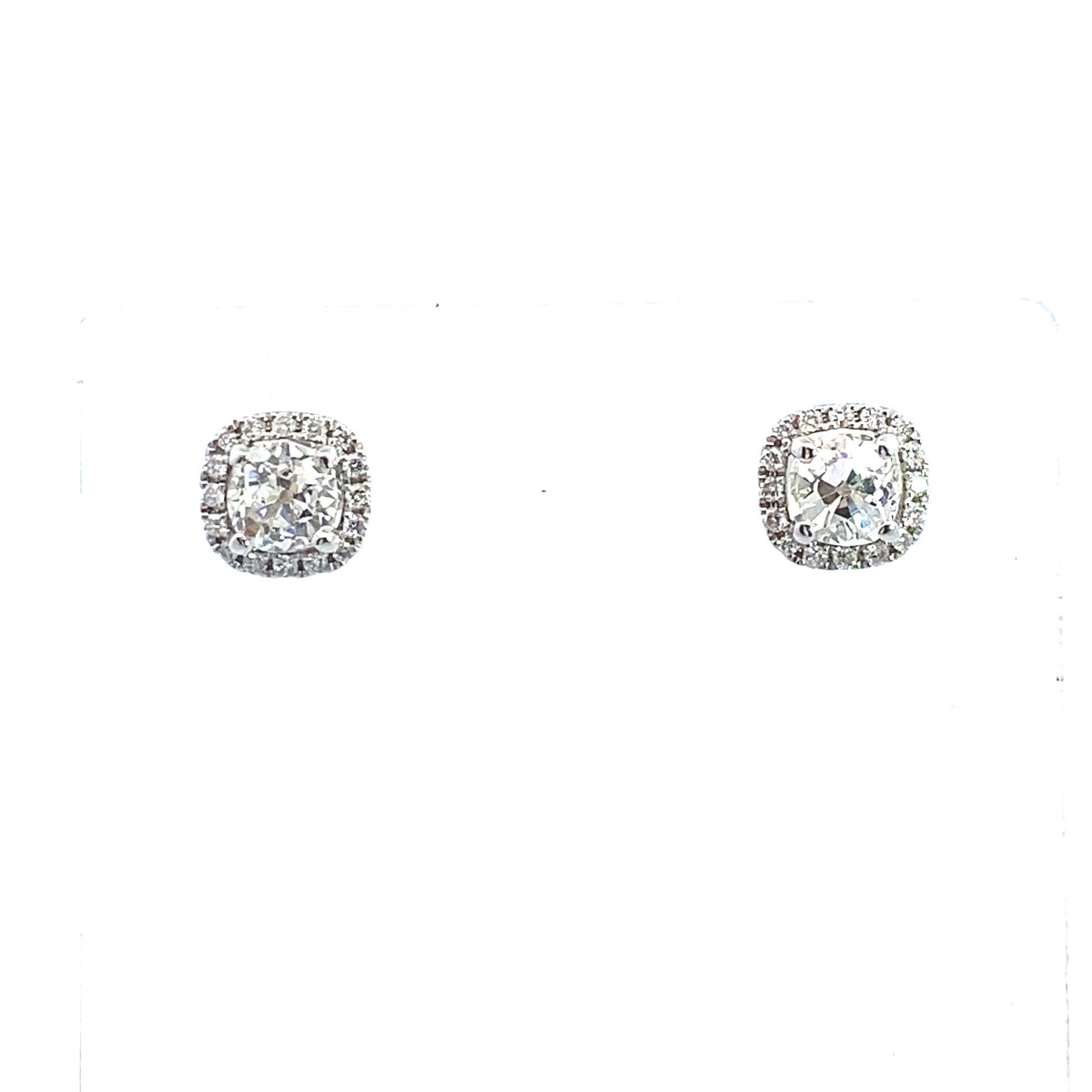 18 Carat White Gold Old Cut Diamond Earrings