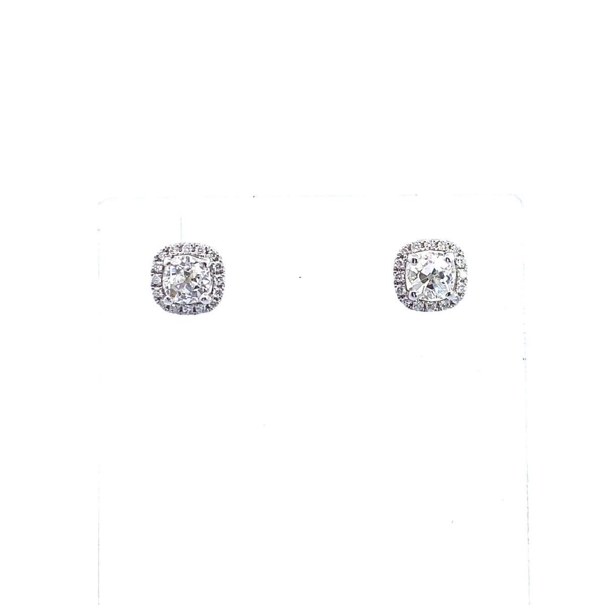 18 Carat White Gold Old Cut Diamond Earrings