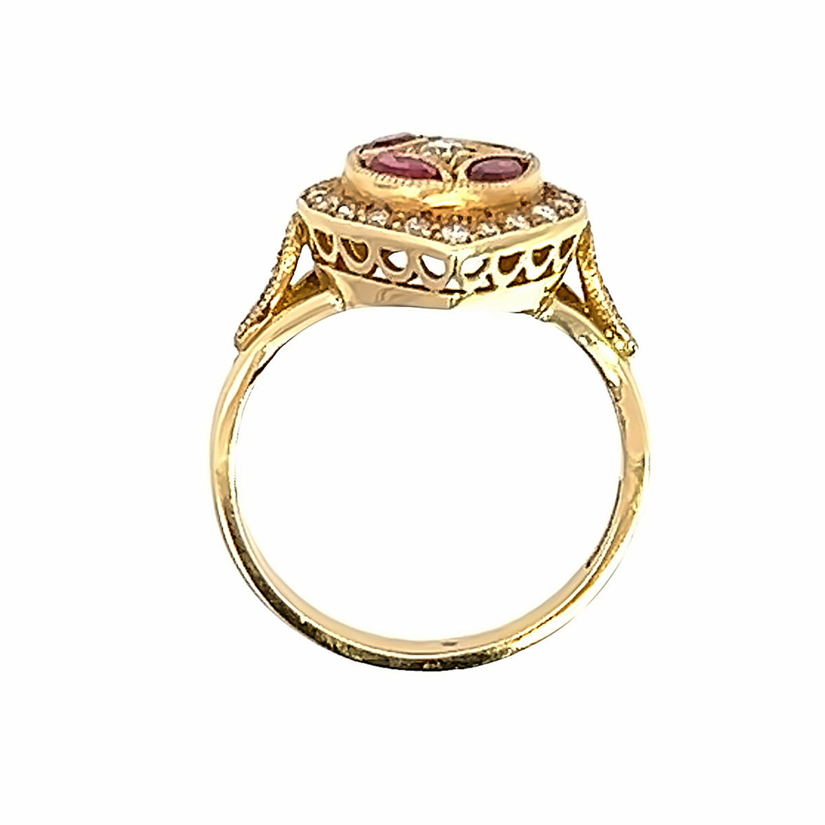 18ct Yellow Gold Ruby and Diamond Ring