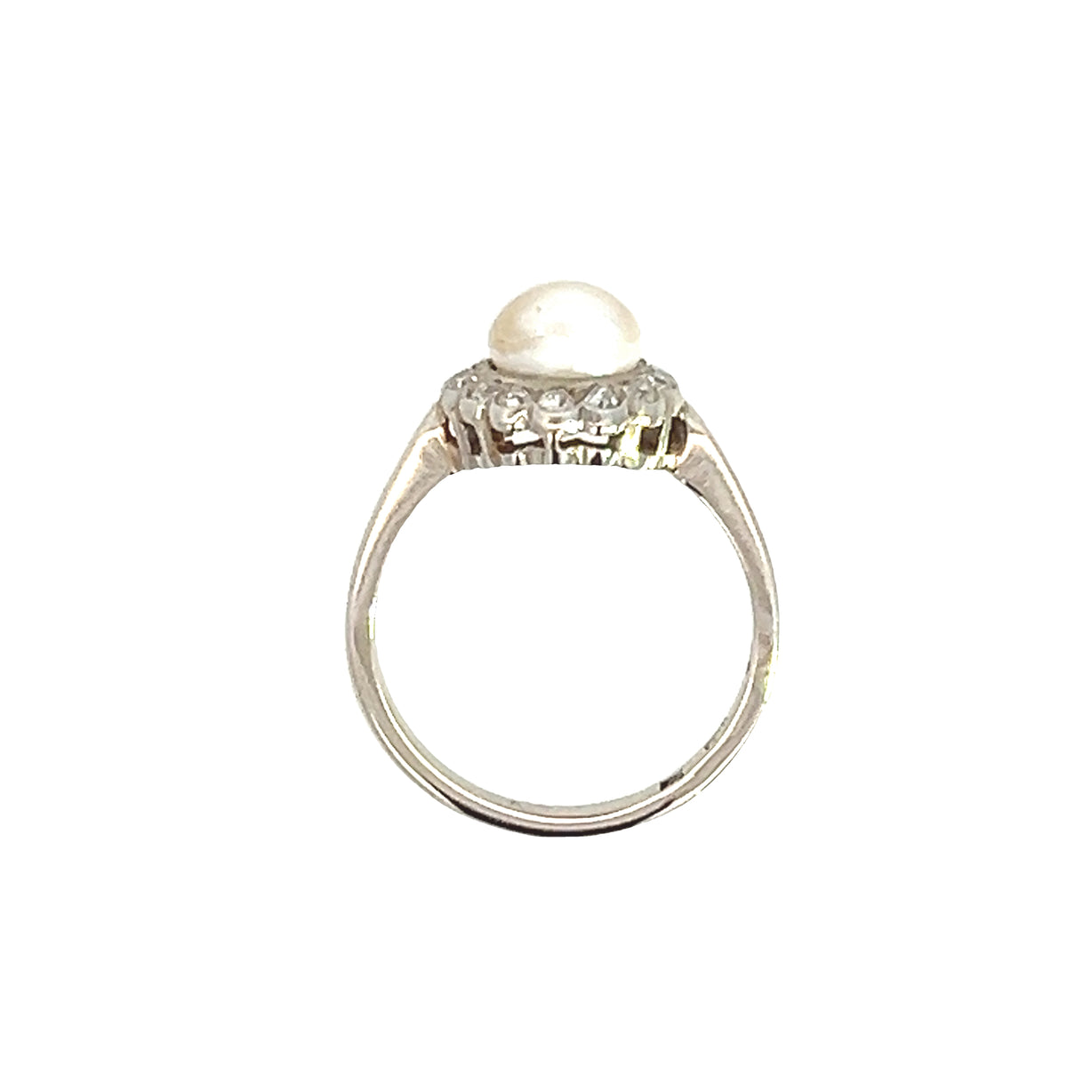 18ct White Gold Pearl and Diamond Ring