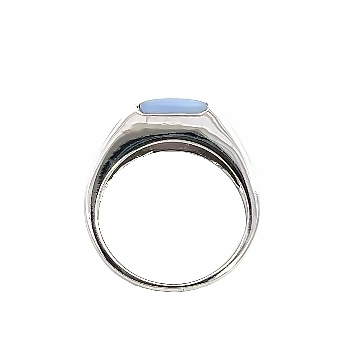 18ct White Gold Diamond and Chalcedony Ring