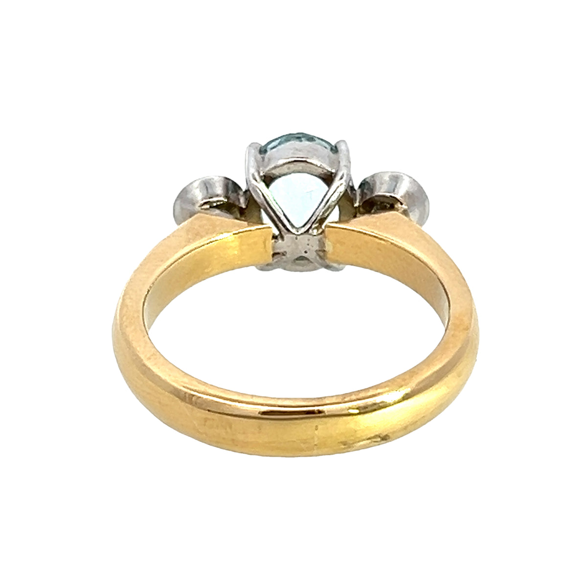 A Modern Aquamarine and Diamond Ring