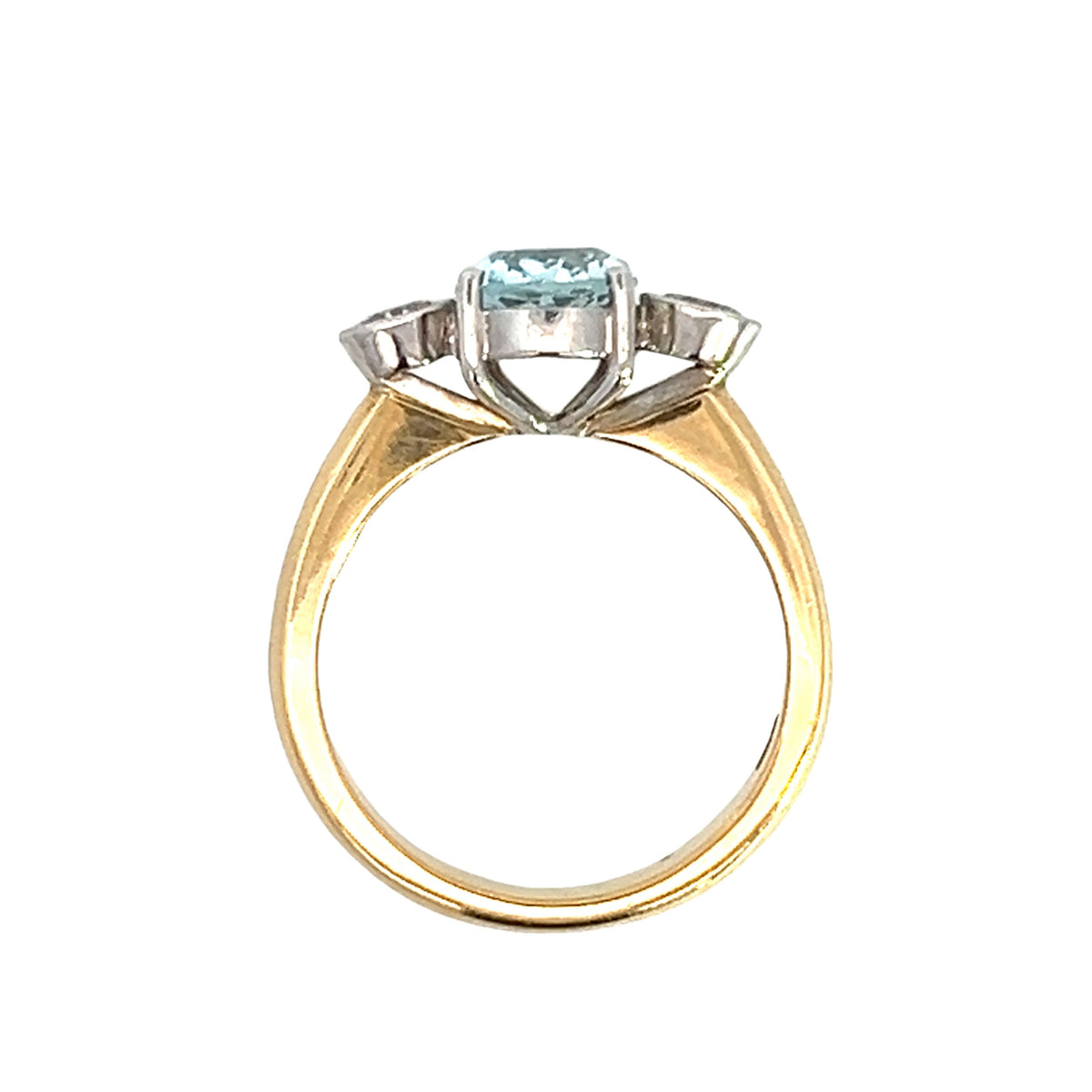 A Modern Aquamarine and Diamond Ring