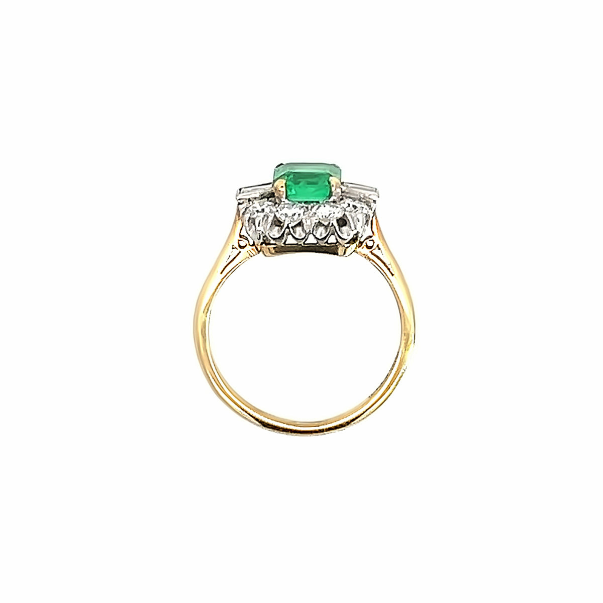 18ct Yellow Gold Emerald and Diamond ring