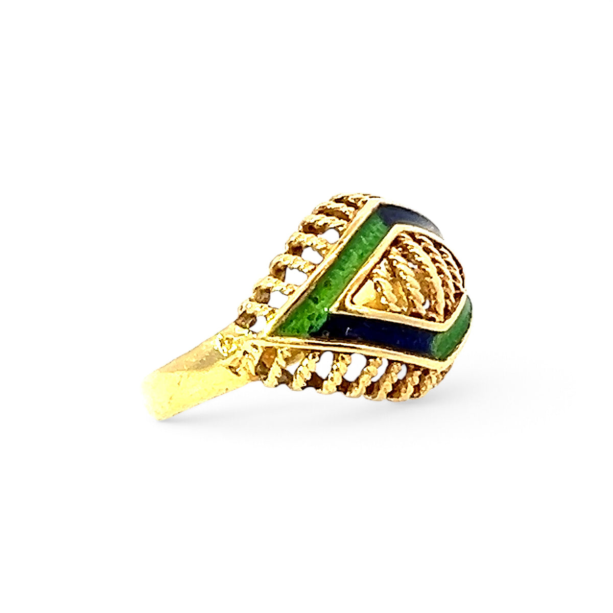 Yellow Gold Enamel Ring