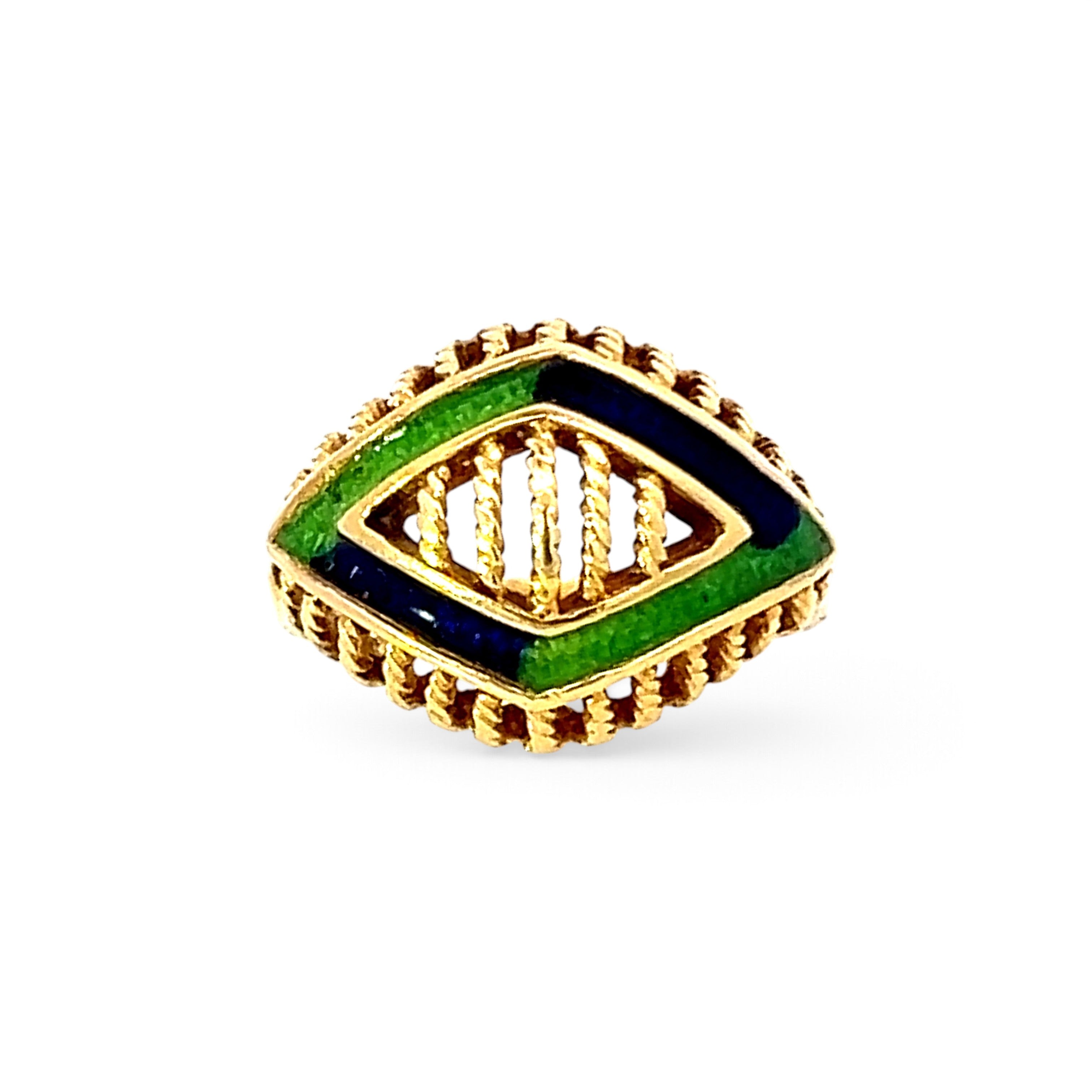 Yellow Gold Enamel Ring