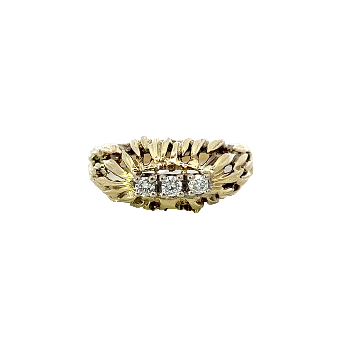 A Retro Yellow Gold Diamond Ring