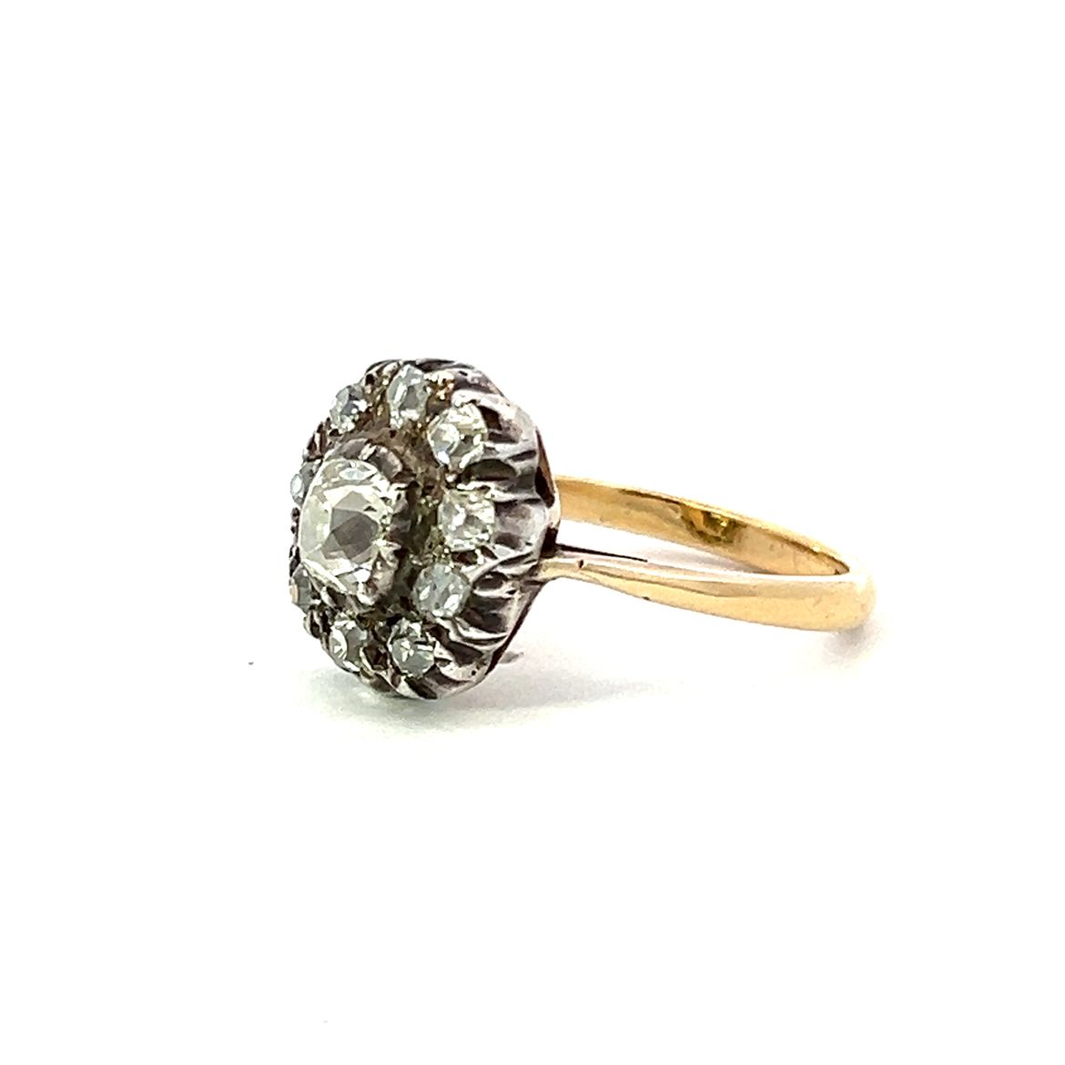 Antique Old Cut Cluster Ring