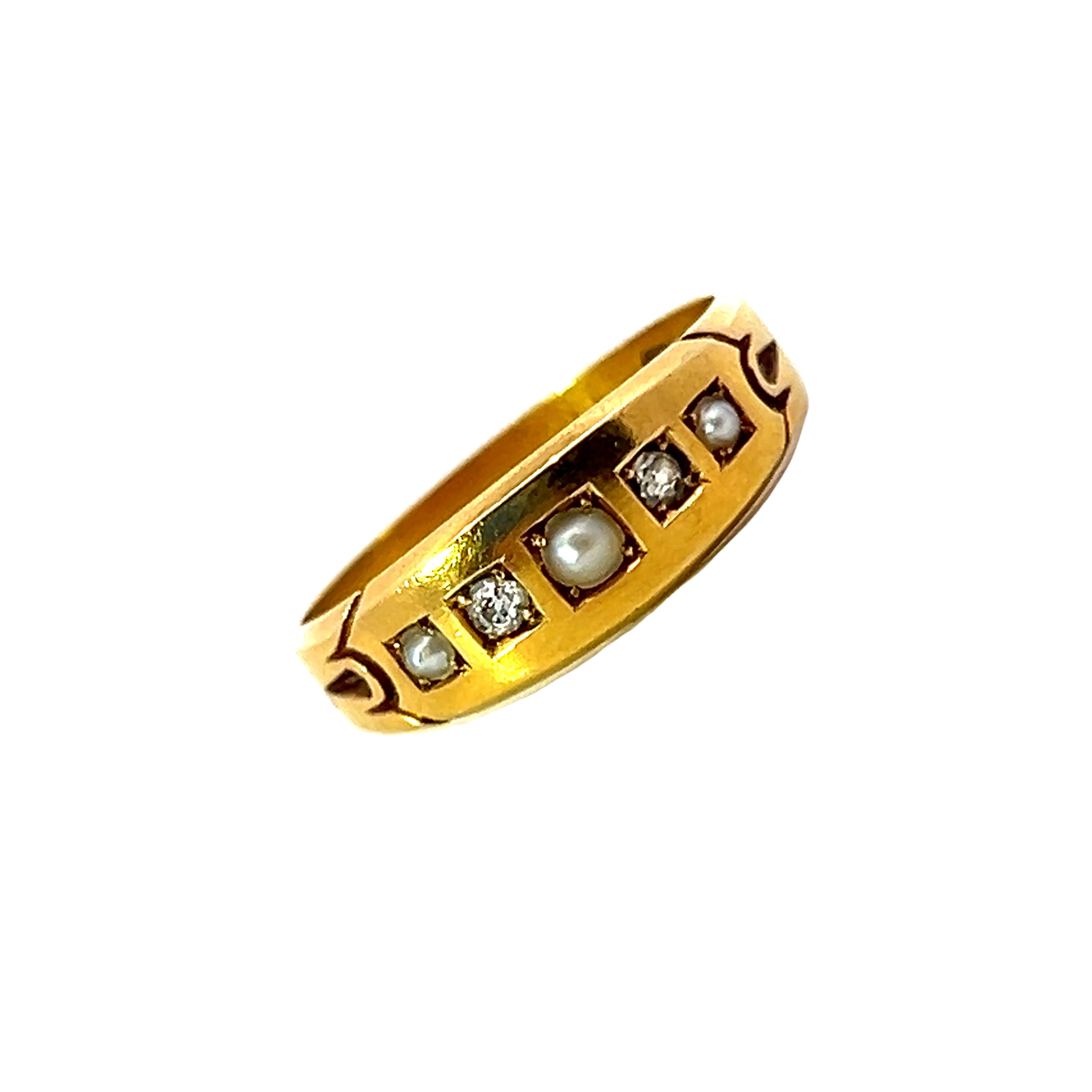 A Late 1800's Pearl and Diamond Ring