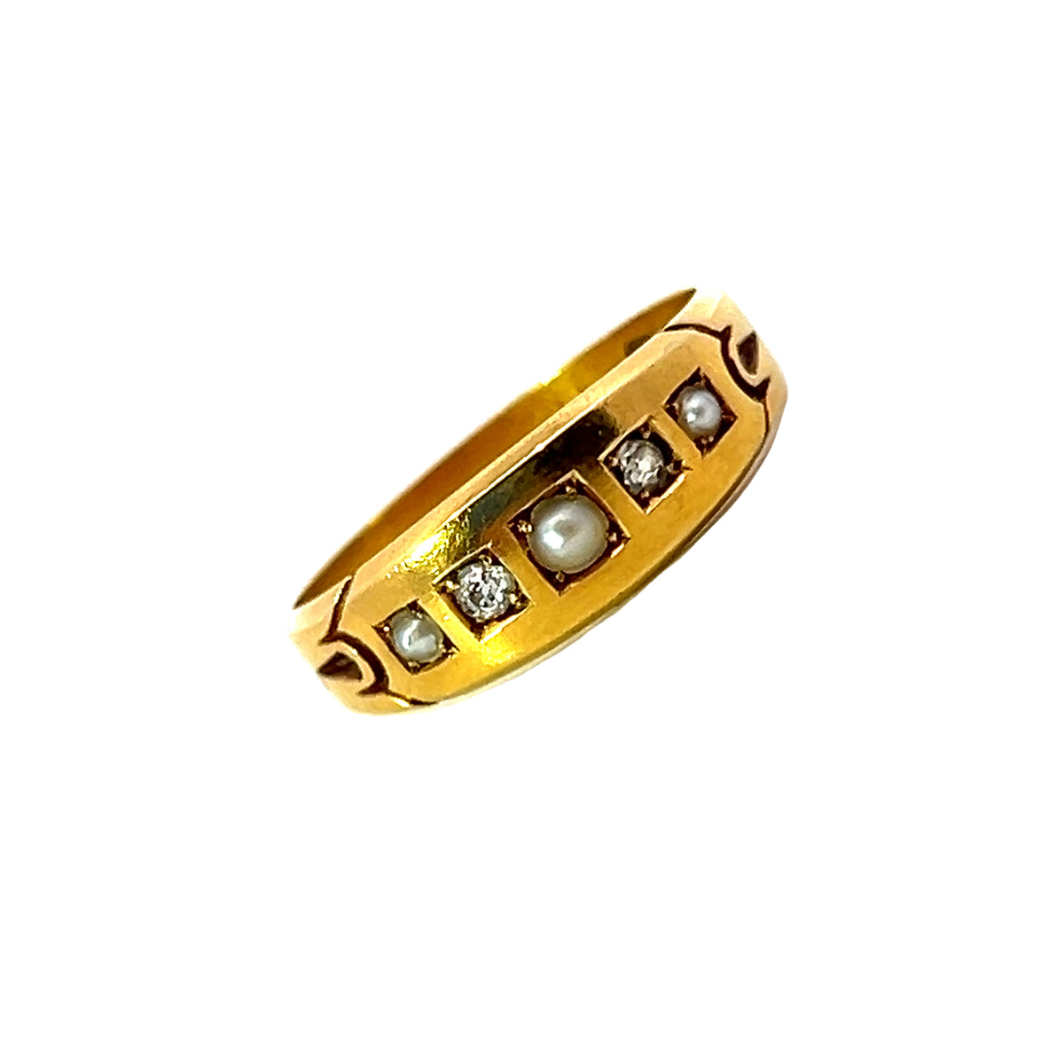 A Late 1800's Pearl and Diamond Ring