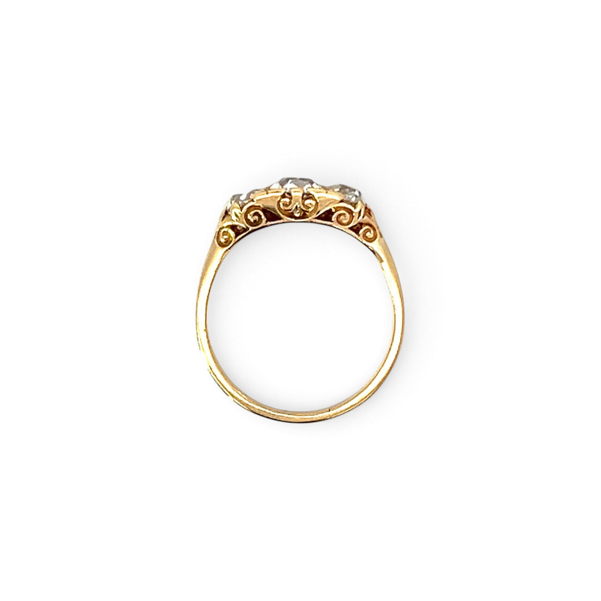 A Beautiful Victorian Carved Gold and Diamond Ring