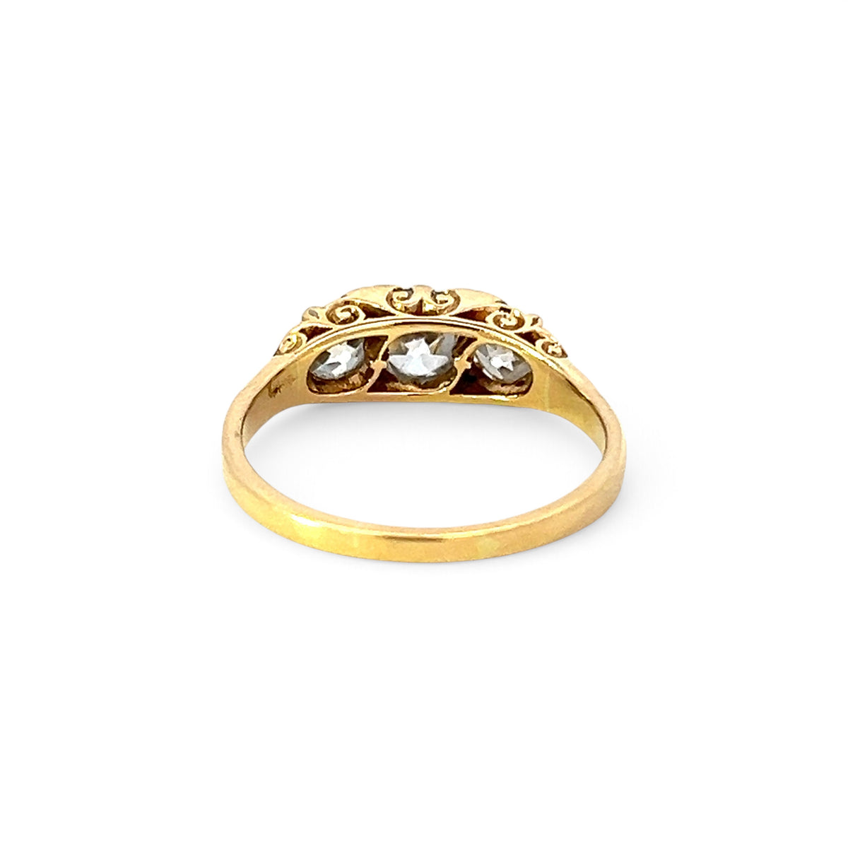 A Beautiful Victorian Carved Gold and Diamond Ring