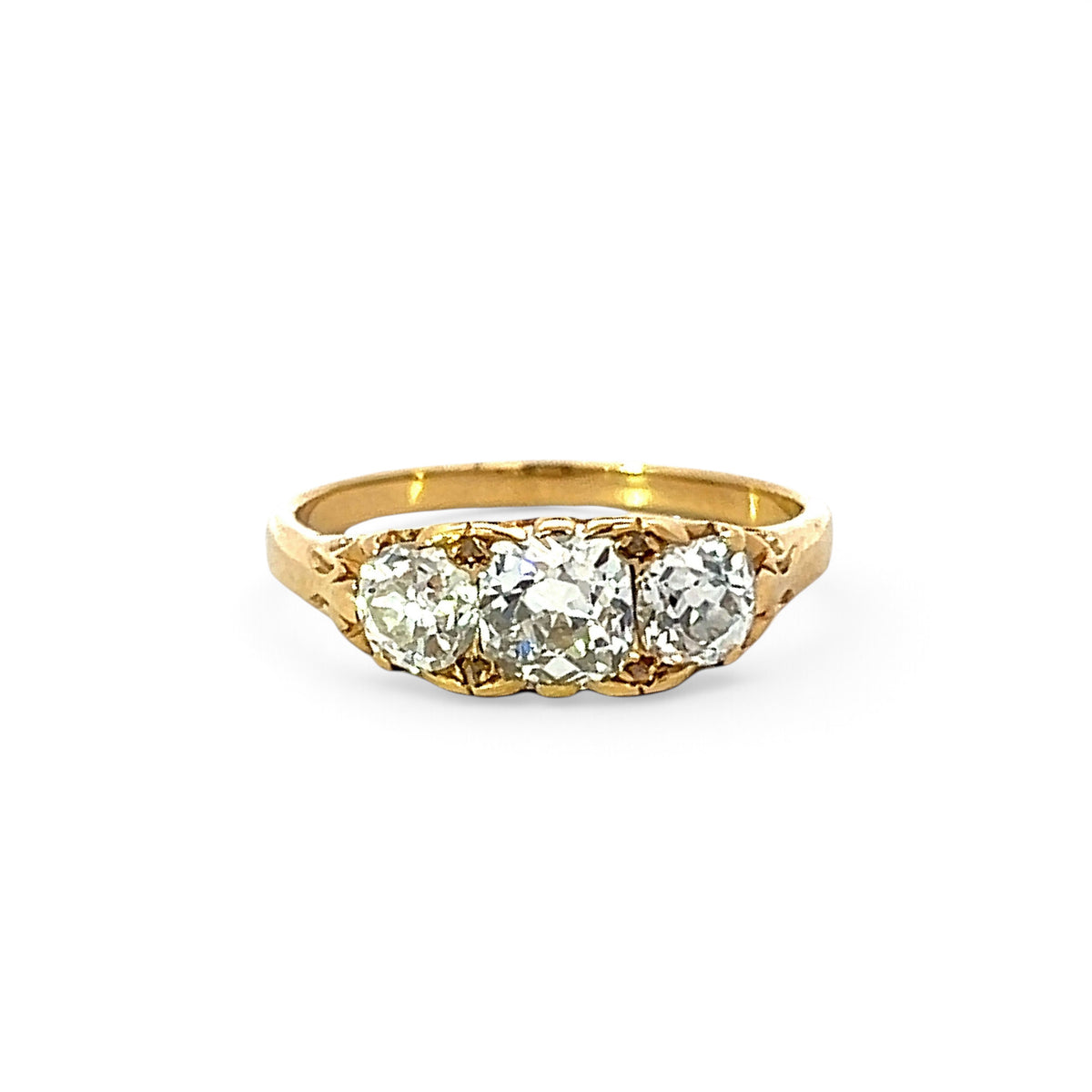 A Beautiful Victorian Carved Gold and Diamond Ring