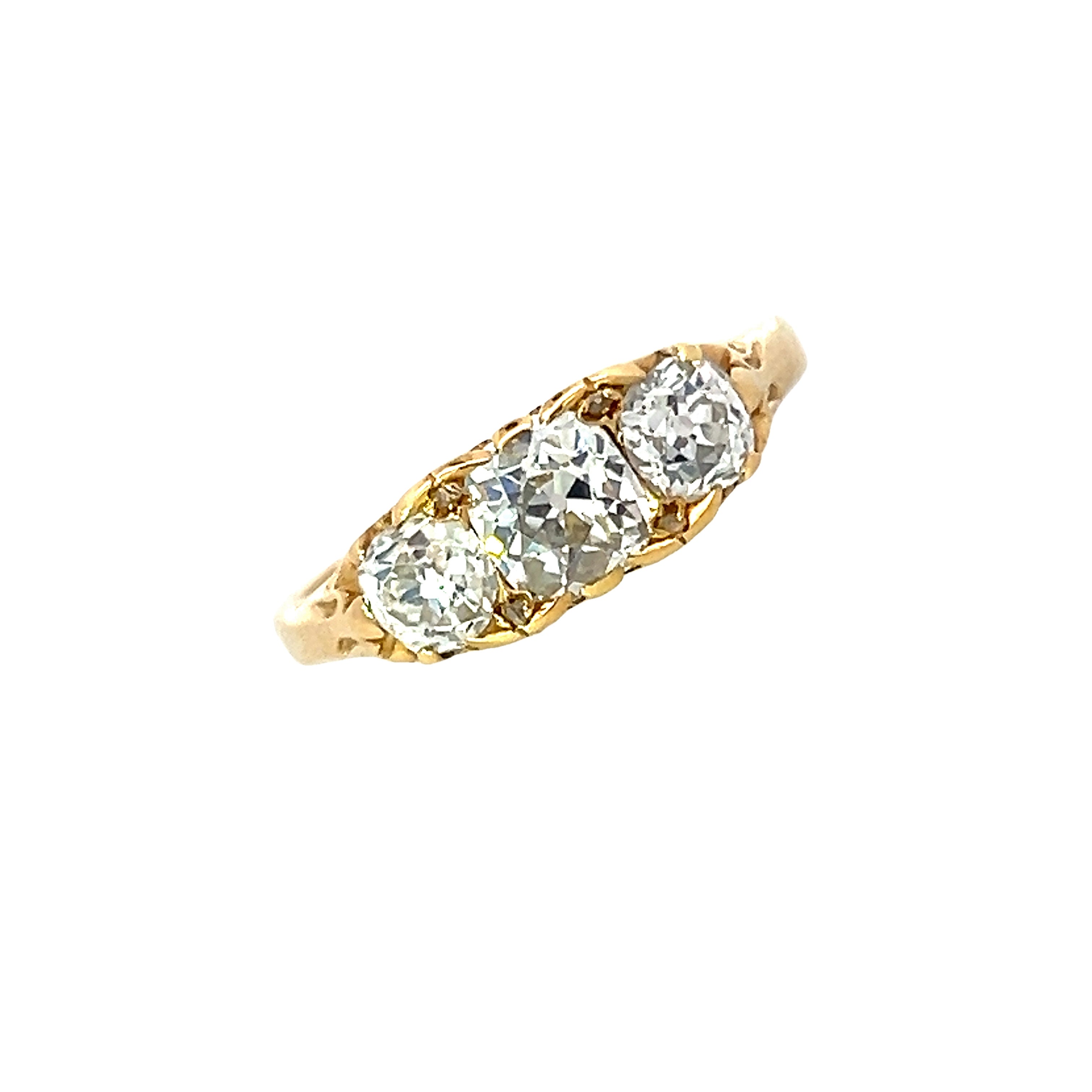 A Beautiful Victorian Carved Gold and Diamond Ring