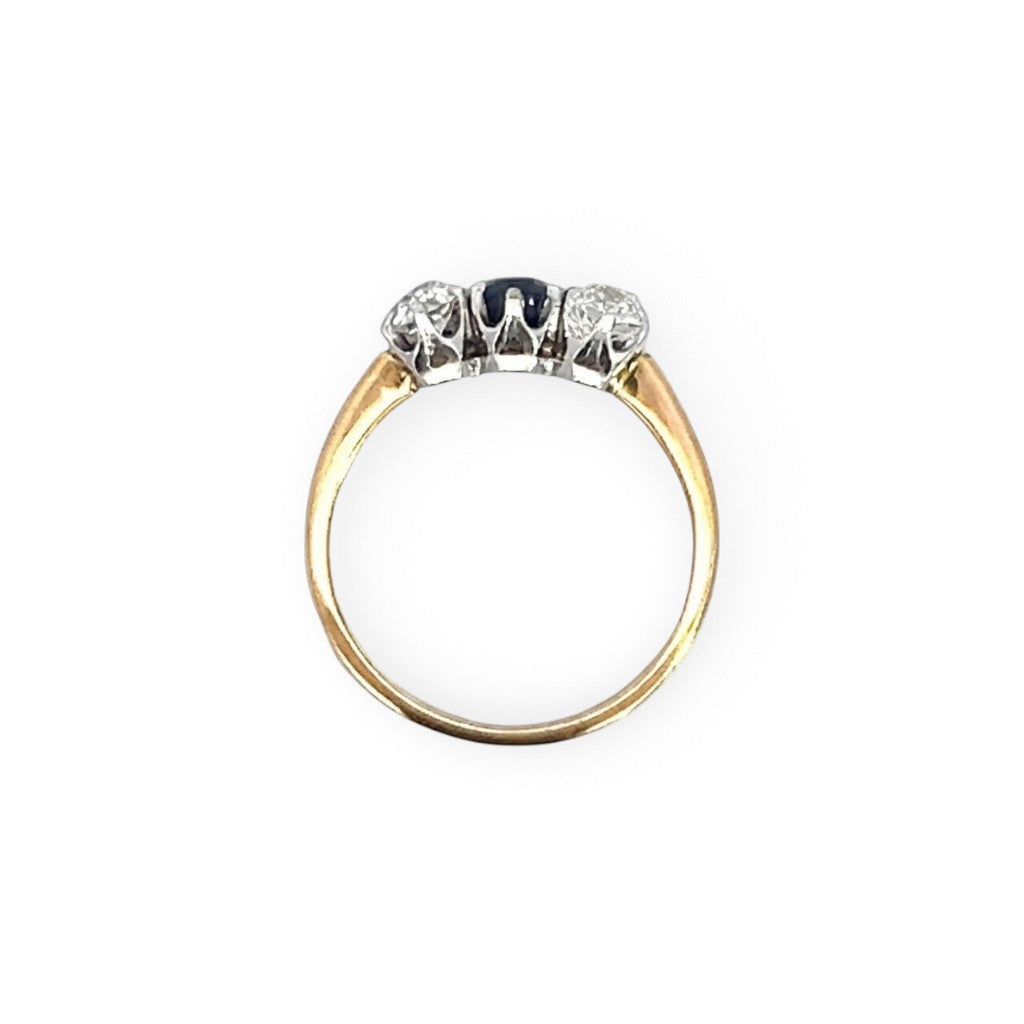 18YG DIA SAPPH RING