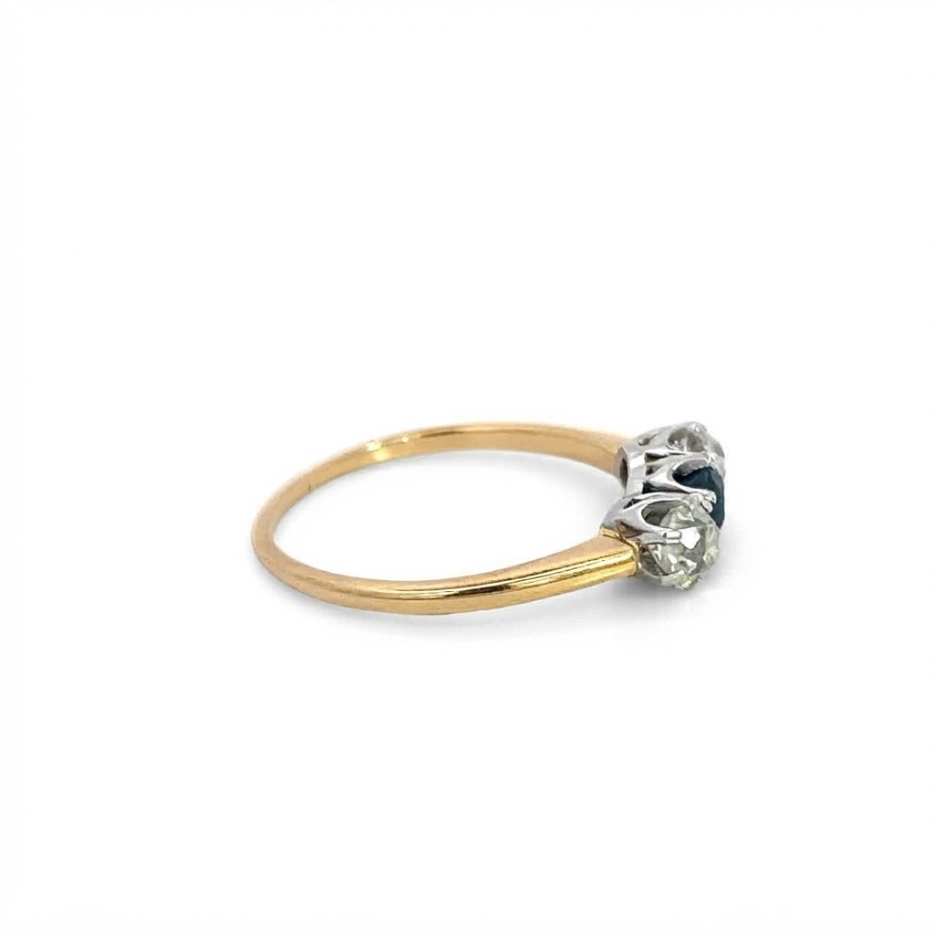 18YG DIA SAPPH RING