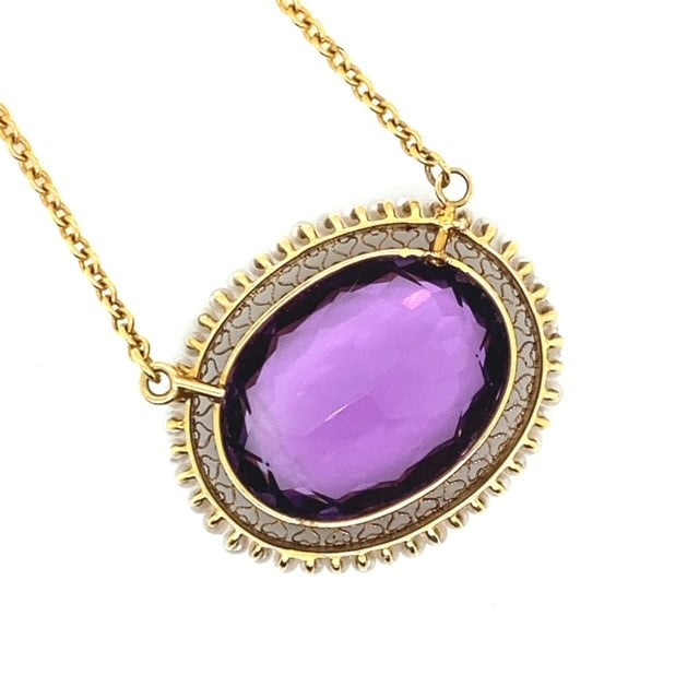 Vintage Amethyst and Pearl Necklace