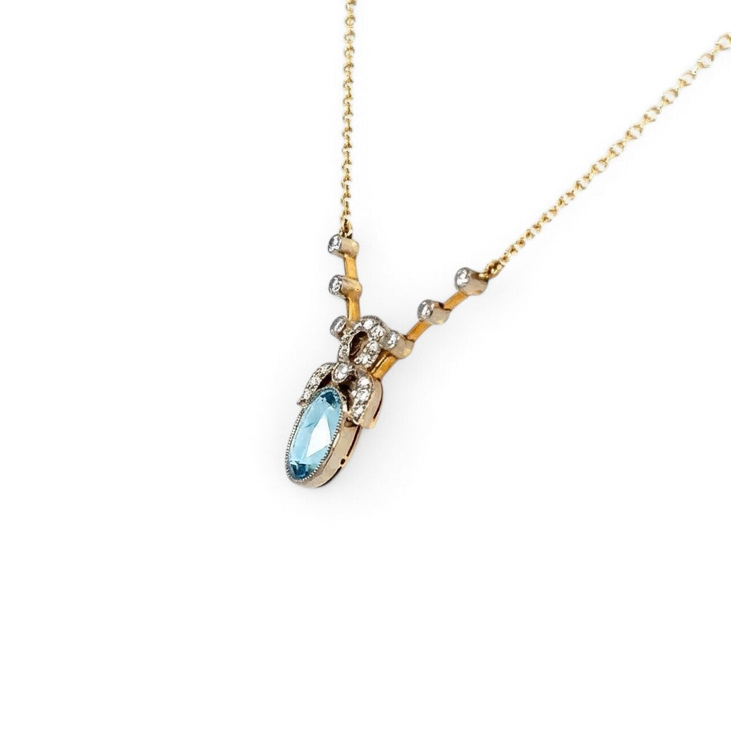 An antique Aquamarine and Diamond Pendant
