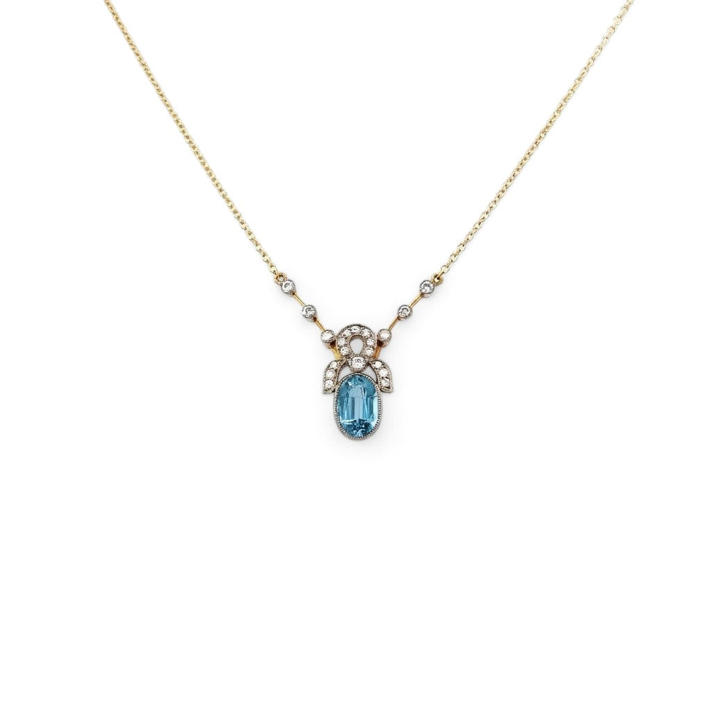 An antique Aquamarine and Diamond Pendant