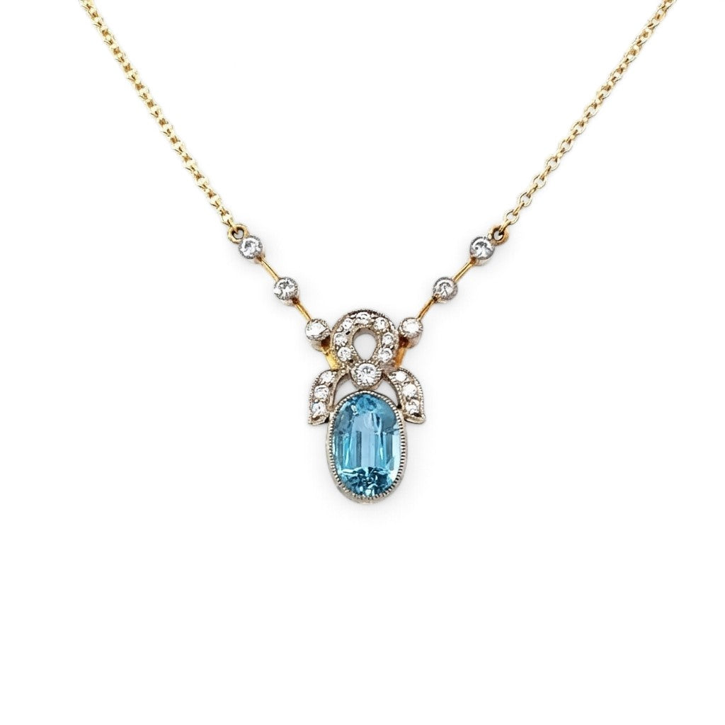 An antique Aquamarine and Diamond Pendant