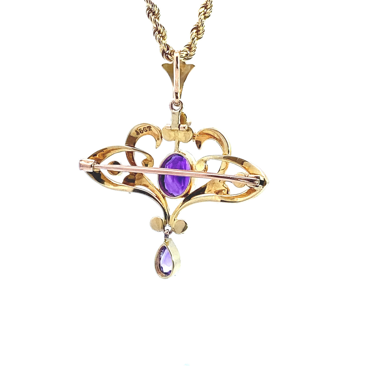 A Beautiful Amethyst and Pearl Pendant