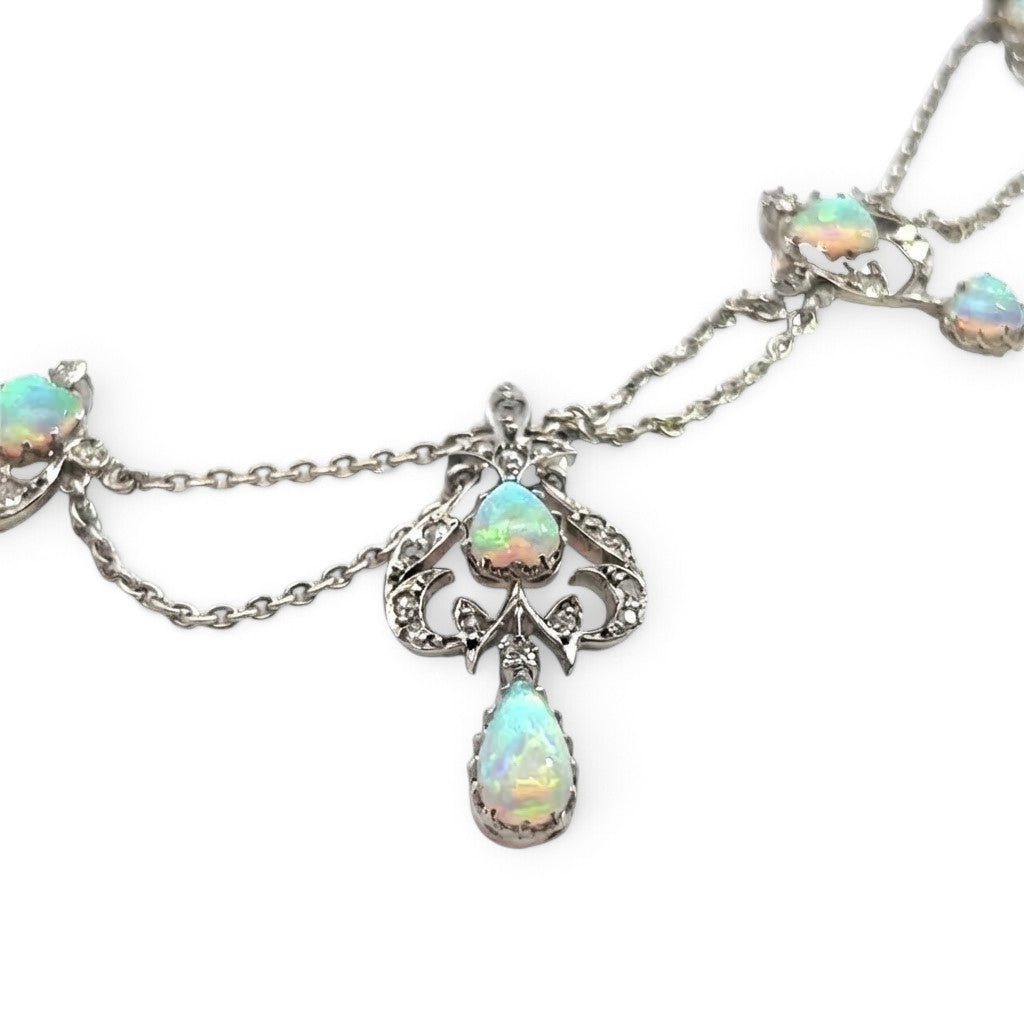 Early Twentieth Century Opal and Diamond Necklace