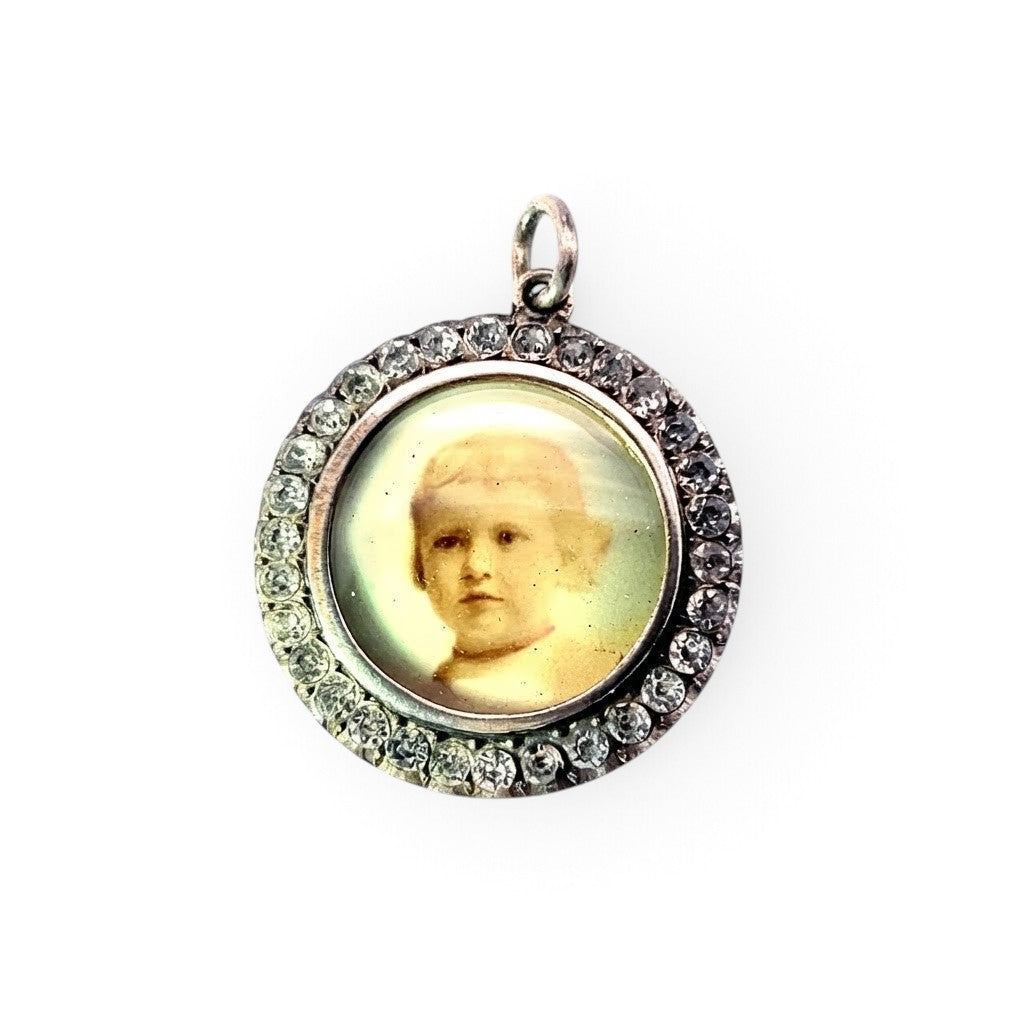 Beautiful Silver and Paste Antique Locket