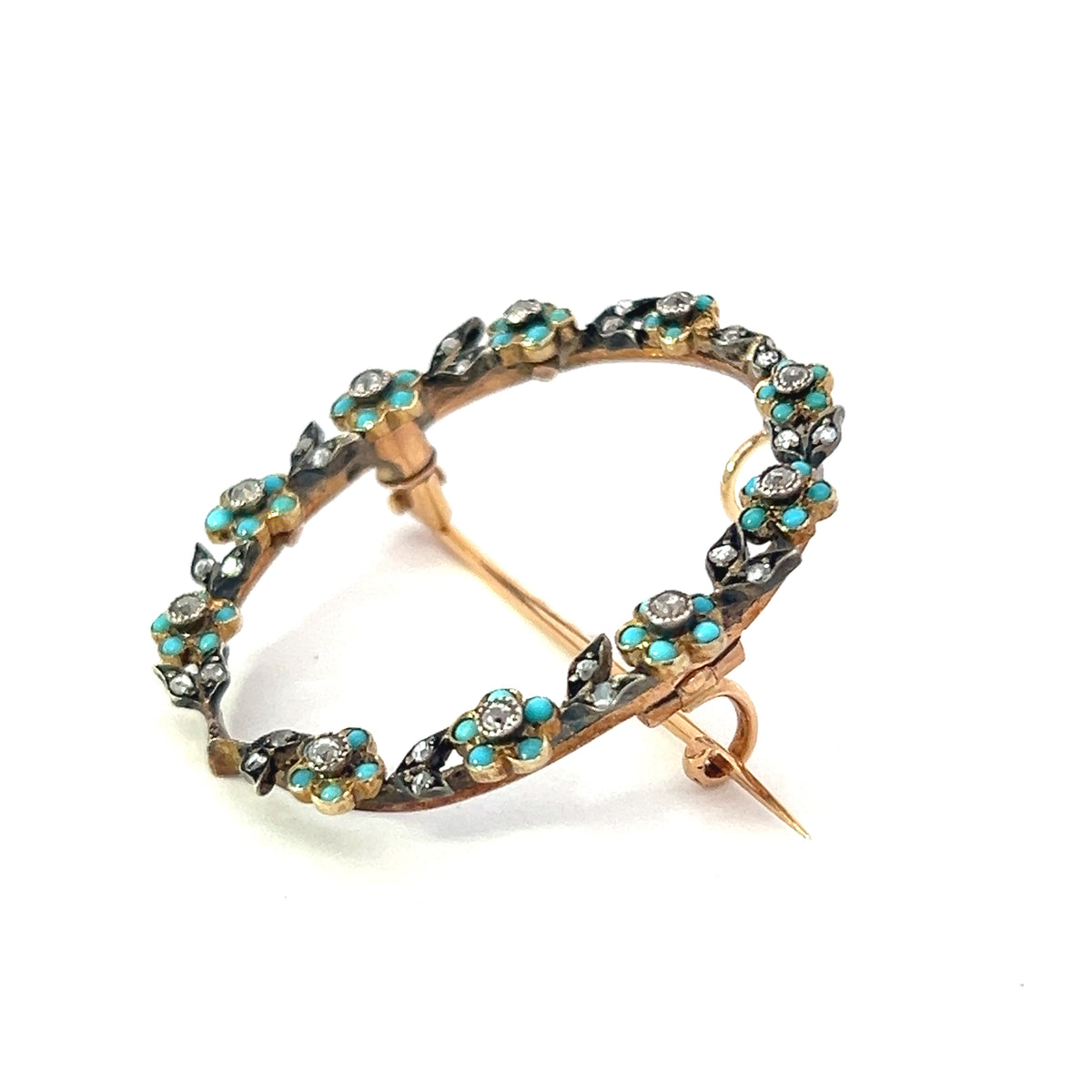 Beautiful Turquoise and Diamond Pendant/Brooch