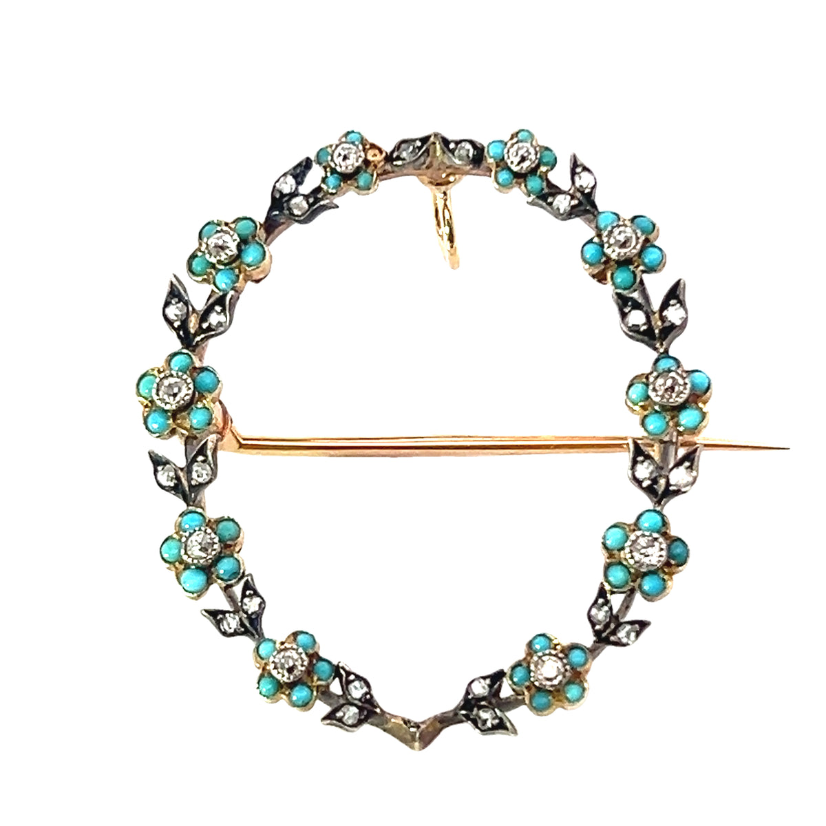 Beautiful Turquoise and Diamond Pendant/Brooch