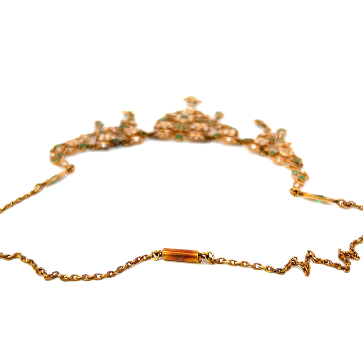 Beautiful Emerald and Pearl Necklace