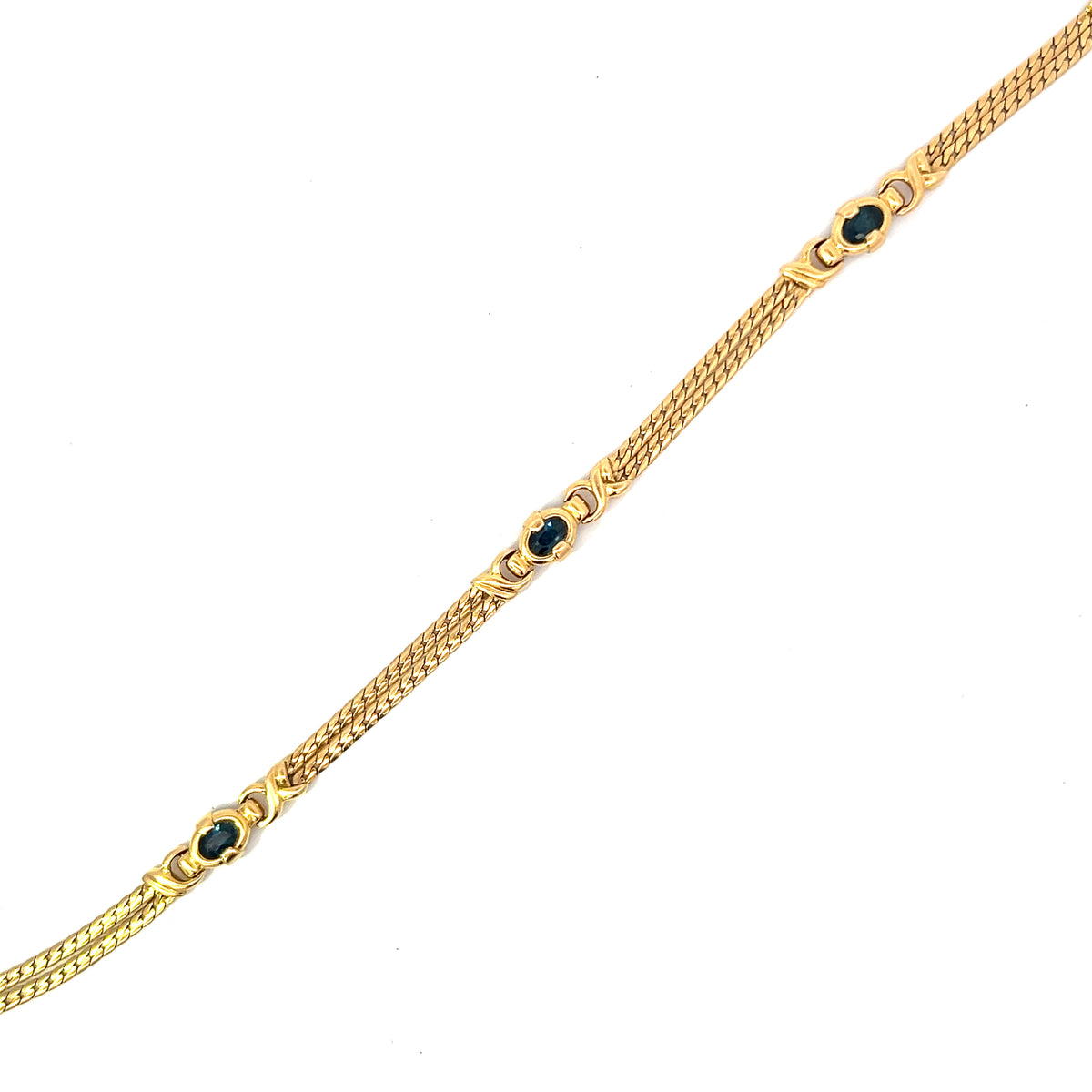 A 18 Carat Yellow Gold Sapphire Bracelet