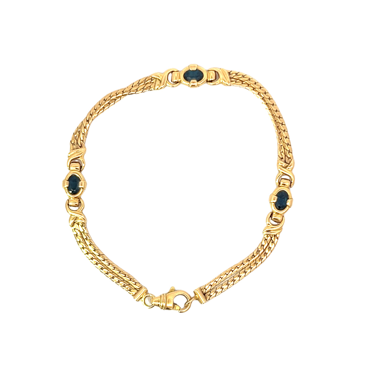 A 18 Carat Yellow Gold Sapphire Bracelet