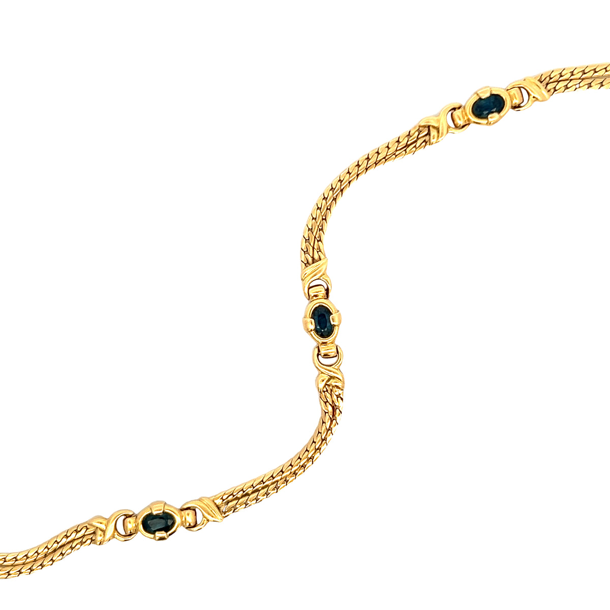 A 18 Carat Yellow Gold Sapphire Bracelet