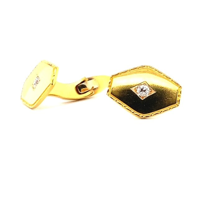 18 carat yellow diamond set cufflinks