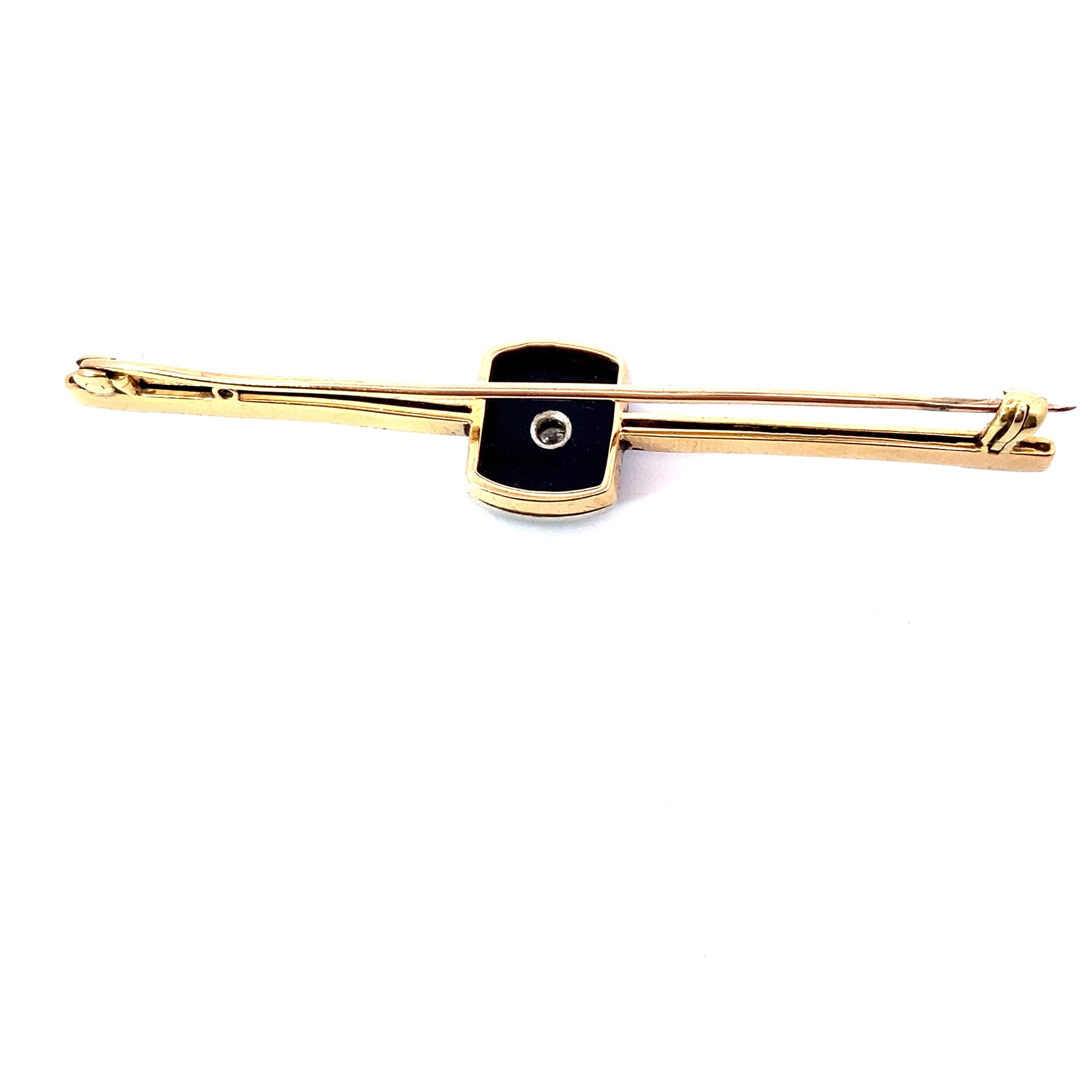 Antique Onyx and Diamond brooch