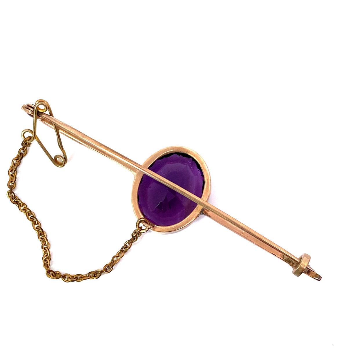 9 carat yellow gold amethyst brooch