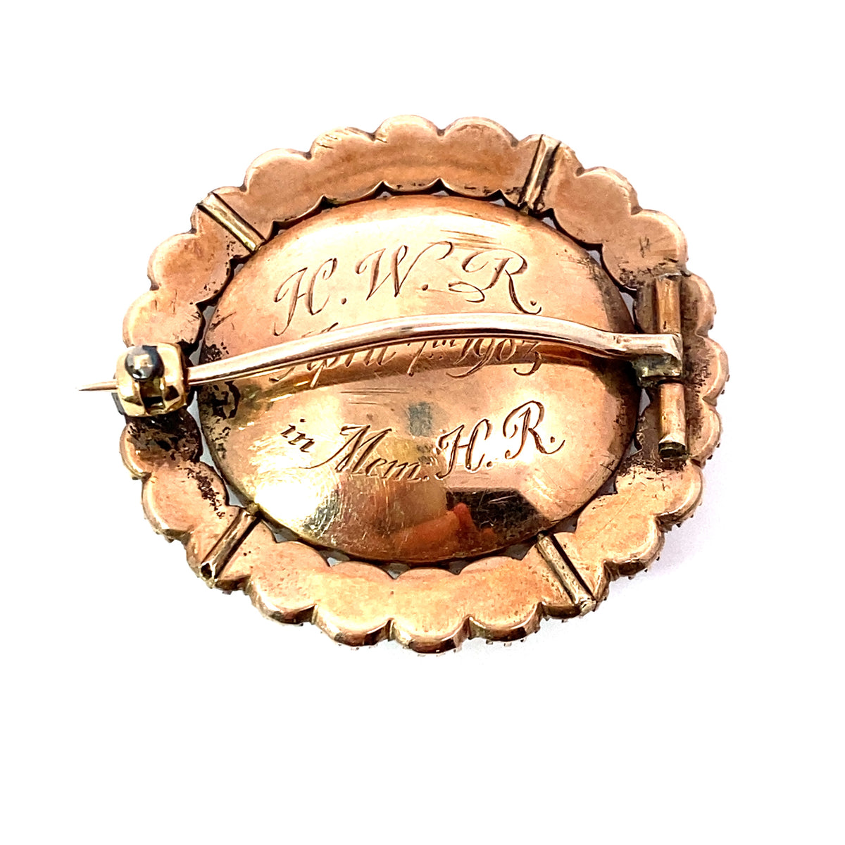 FOILED AMEHTYST BROOCH