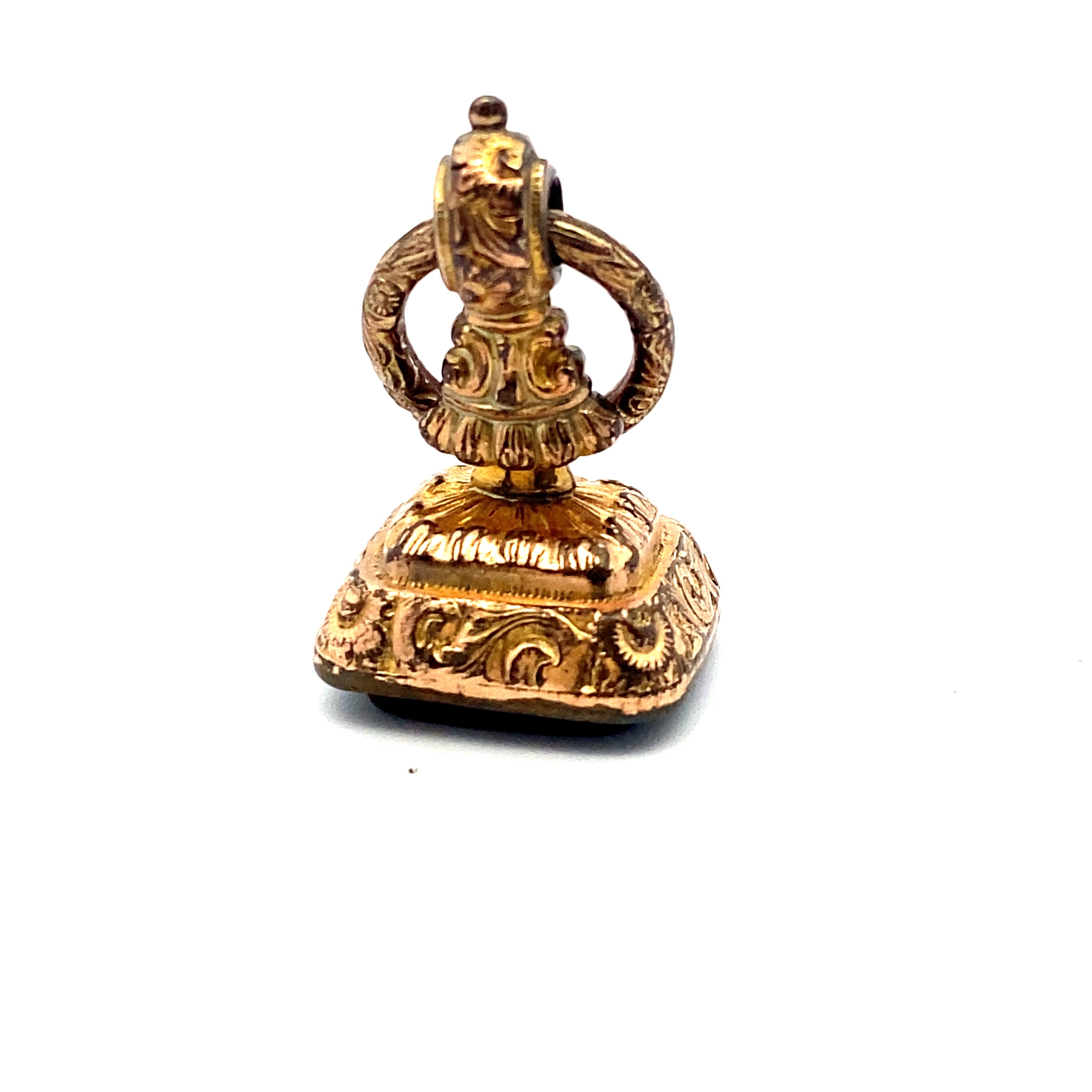 A splendid antique gold gilt fob seal