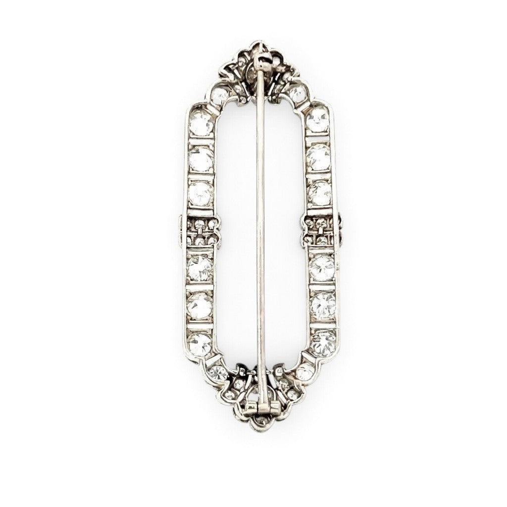A Beautiful Art Deco Stylised Buckle Diamond Brooch